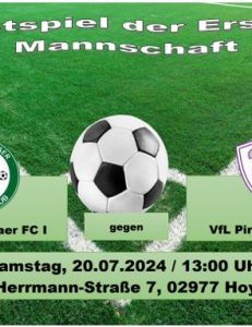 Landesfreundschaftsspiel der Ersten Mannschaft des HFC I gegen VfL Pirna-Copitz 07
